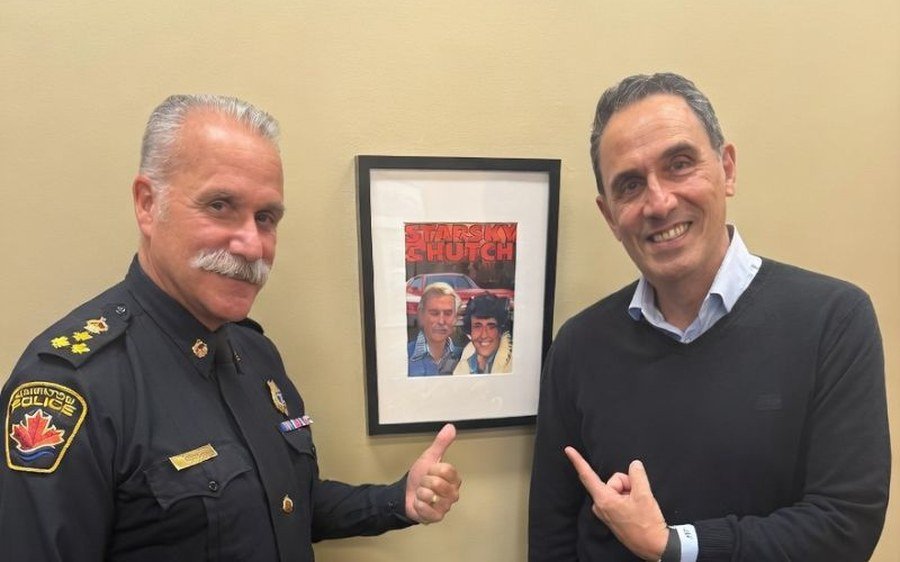 Louis Frapporti with Hamilton Police Chief Frank Bergen