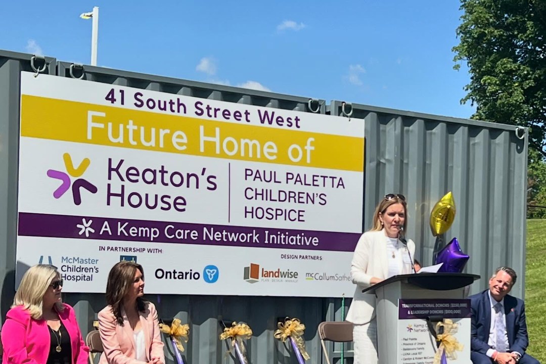 The groundbreaking sign for Keaton\'s House, Paul Paletta Children\'s Hospice